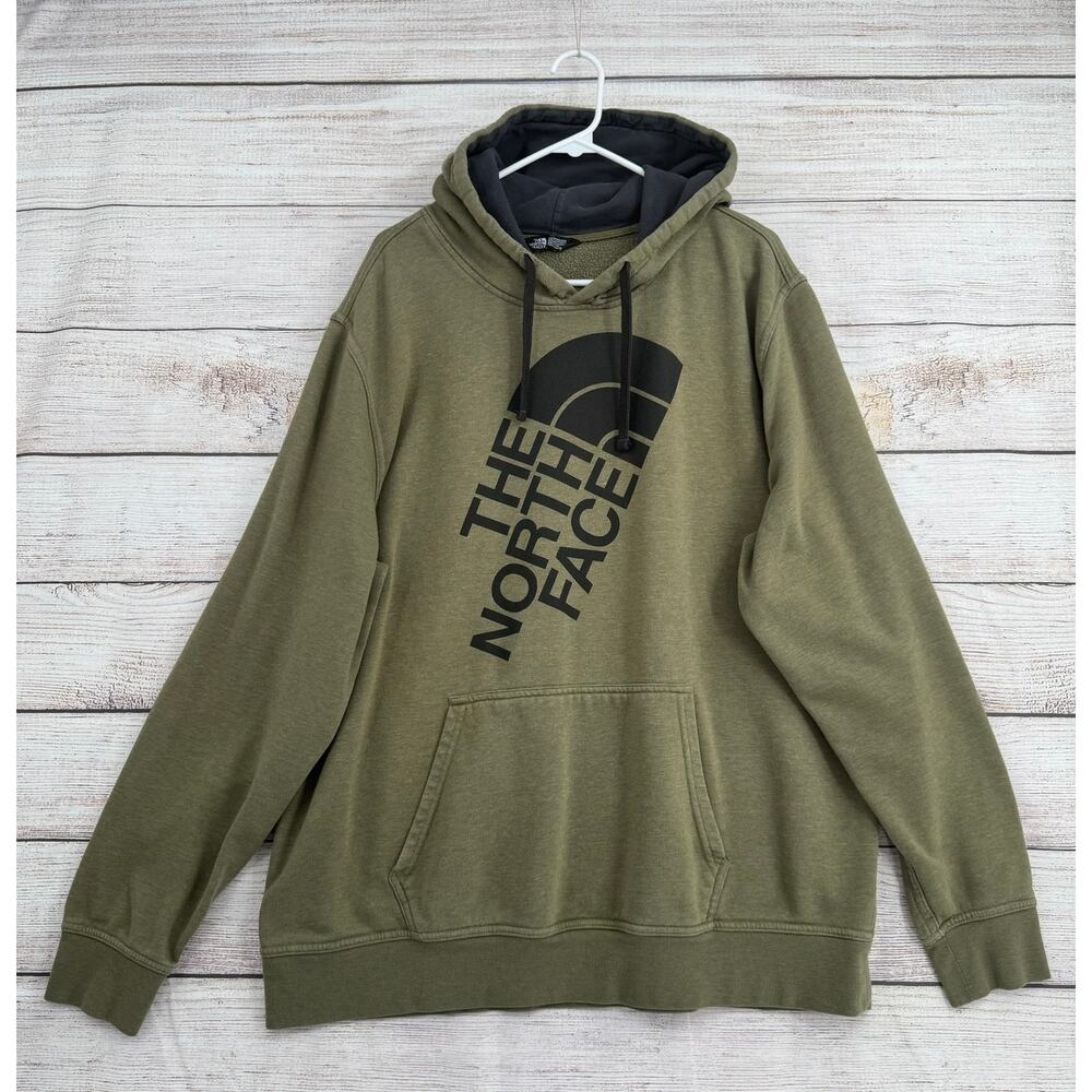 The North Face Half Dome Hoodie Sweatshirt Mens XXL Green Stretch Drawstring